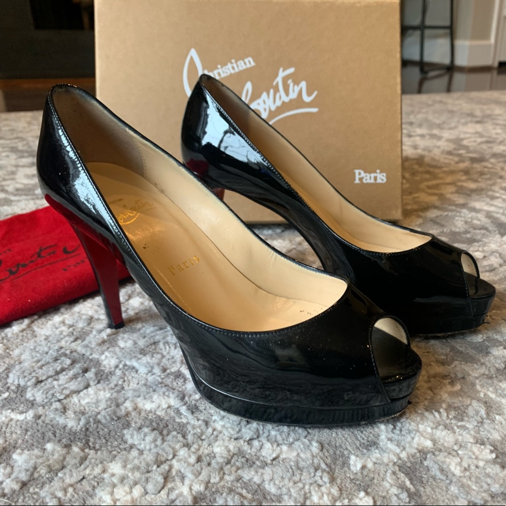 Christian Louboutin Altadama 100 Black Patent 38